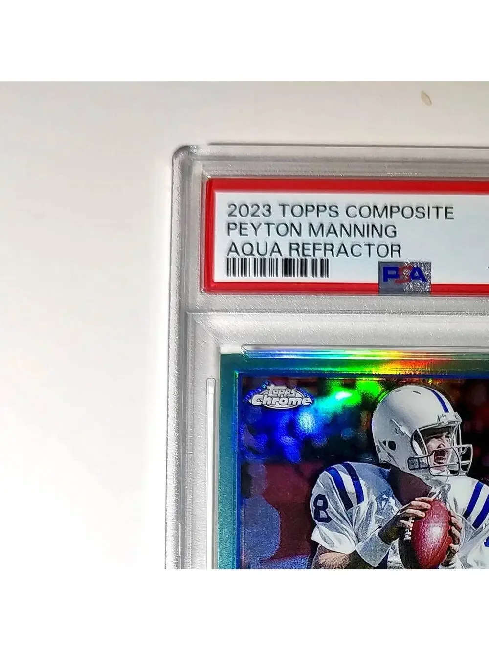 Peyton Manning 2023 Topps #11 057/199 Aqua Refractor PSA 9 Mint